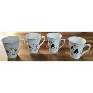 Oneida Chefs to Go Mugs Coffee Mugs Jennifer Garant Set of 4 Wine Riding Bicycle